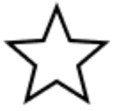 Black outline of a five-pointed star on a white background.