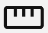 A rectangular ruler icon with five black vertical notches.