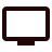 A simple black computer monitor icon on a white background.