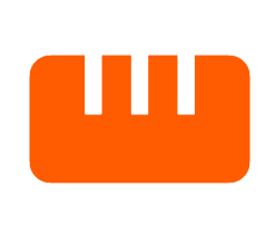 A stylized orange icon of a loaf of bread.