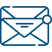Blue envelope icon with notification dot.