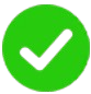 Green circle with a black checkmark inside.
