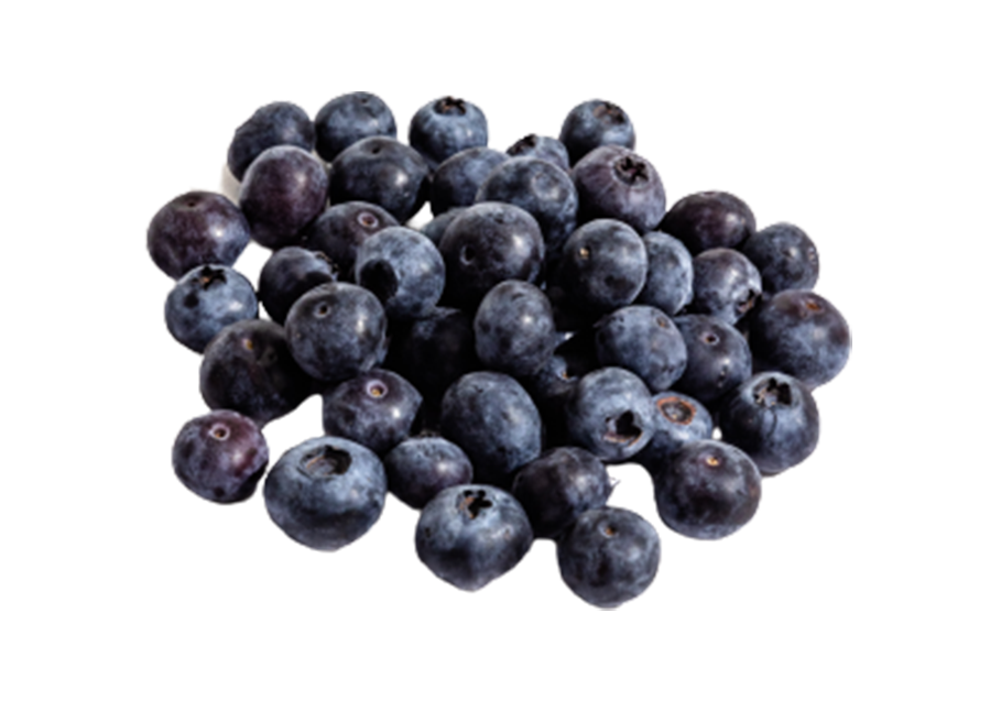 A small pile of fresh blueberries isolated on a white background.