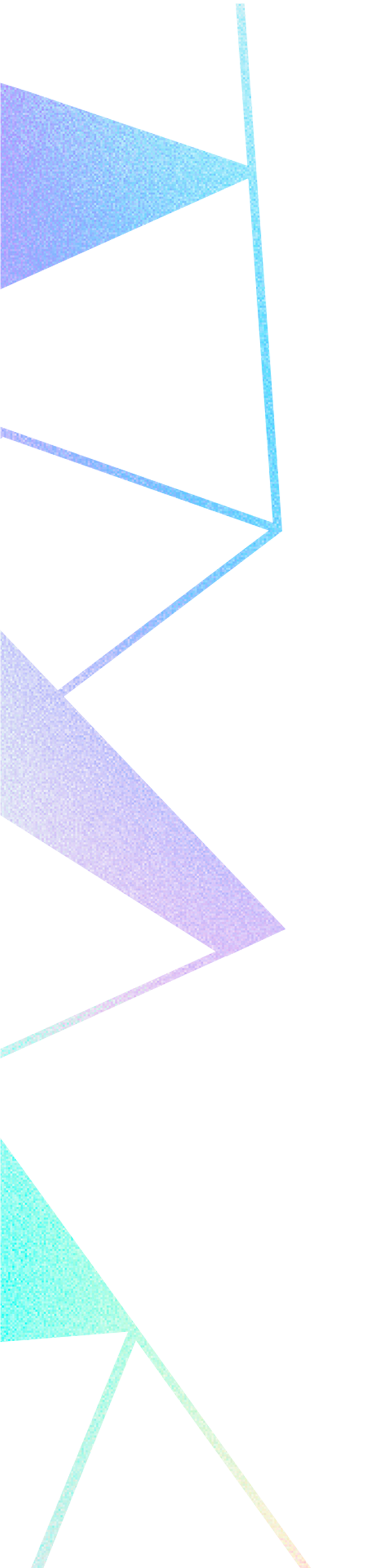 Abstract geometric shapes with gradient colors on a green background.