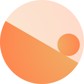 Abstract orange circle with a smaller circle inside.