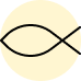 Simple line drawing of a fish on a beige background.