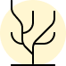 Simple line drawing of a tree inside a circle on a beige background.