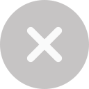 A white X inside a light gray circle.