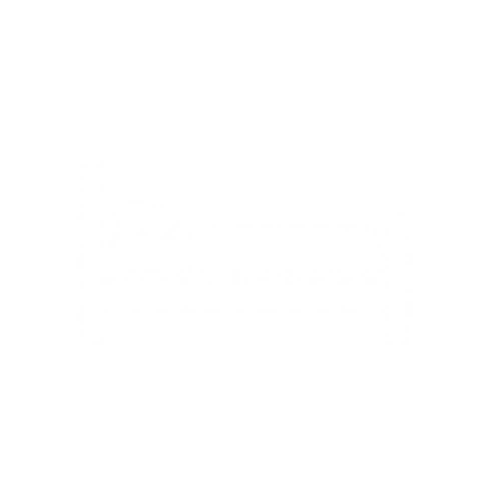 Dashed line drawing of a bed on a black background.