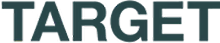 The word 'TARGET' in a bold, dark teal font on a transparent background.