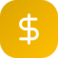 A white dollar sign icon on a yellow rounded square background.