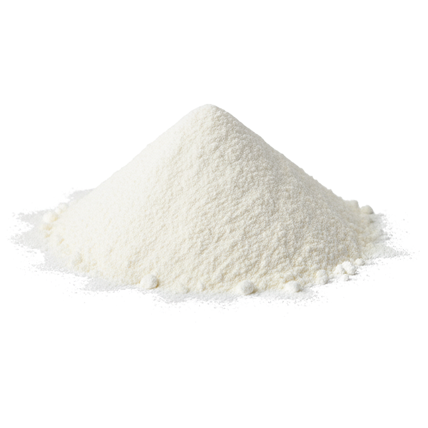 A mound of fine white powder on a white background.