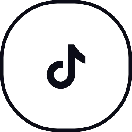 A black and white line-art icon of the TikTok logo.
