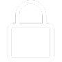 Simple white padlock icon on a black background.