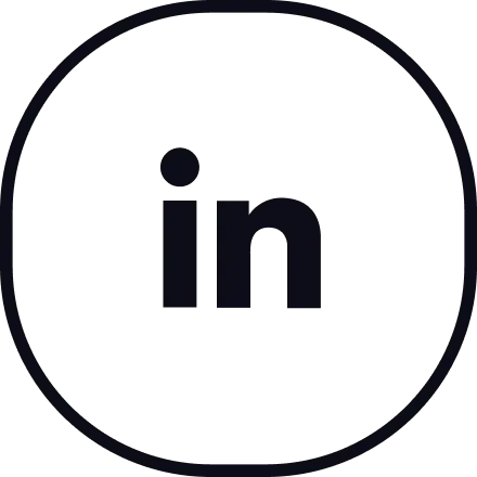 The black and white LinkedIn logo, which shows the letters 'in' inside a circle.