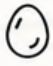 A simple black and white line drawing of an egg.