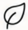 A simple black outline icon of a single leaf on a white background.