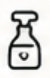 A simple black line drawing of a pump bottle on a white background.