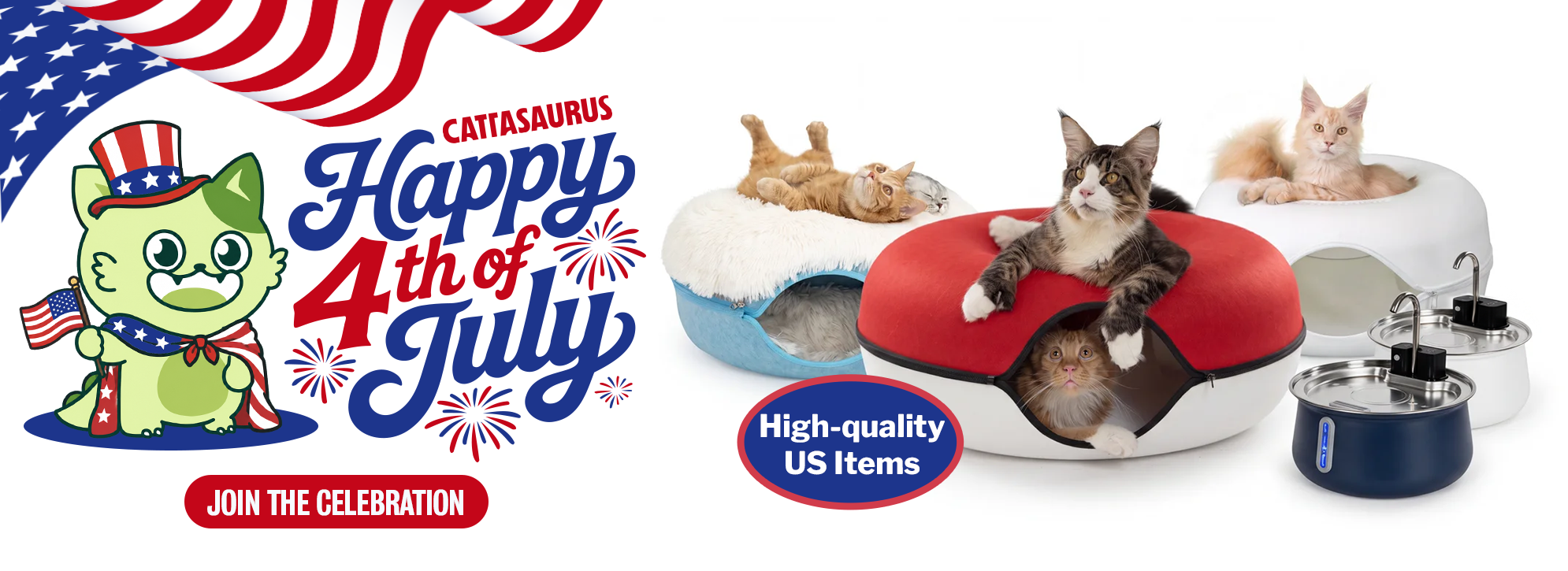 'It's Fall Y'all' promotional banner with a cat being petted on a fluffy bed.