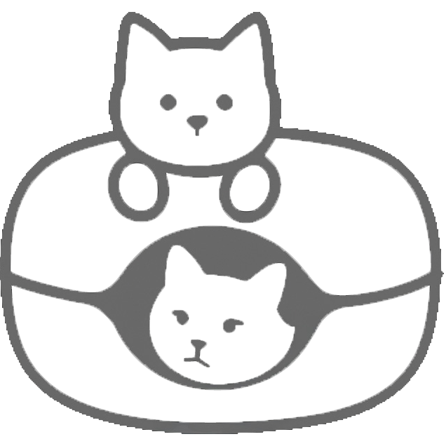 Illustration of two cats, one sitting on top of the other.