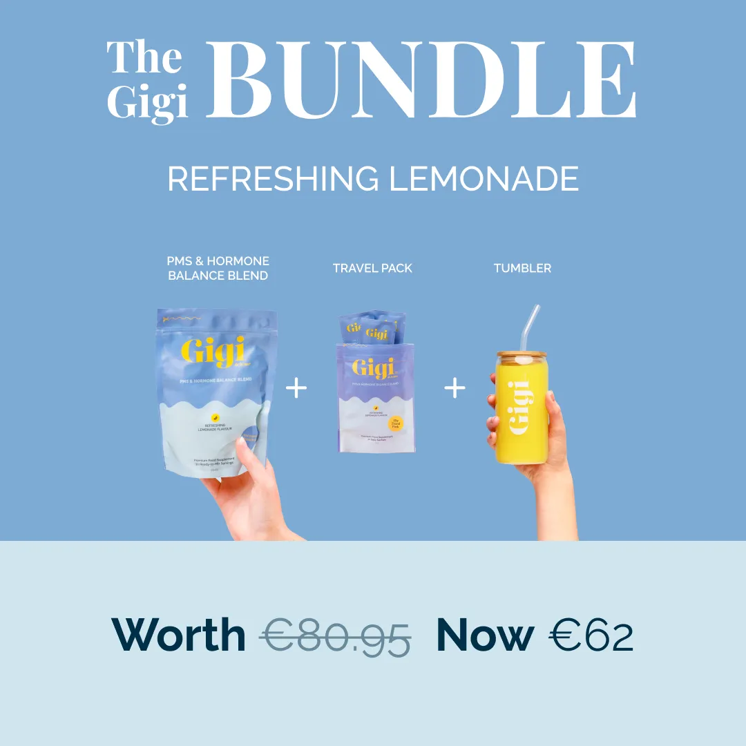 Promotional image for 'The Gigi Bundle' with lemonade products and discounted price.