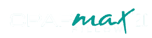 Logo with text 'CPAP Pillow 2.0' on a teal background.