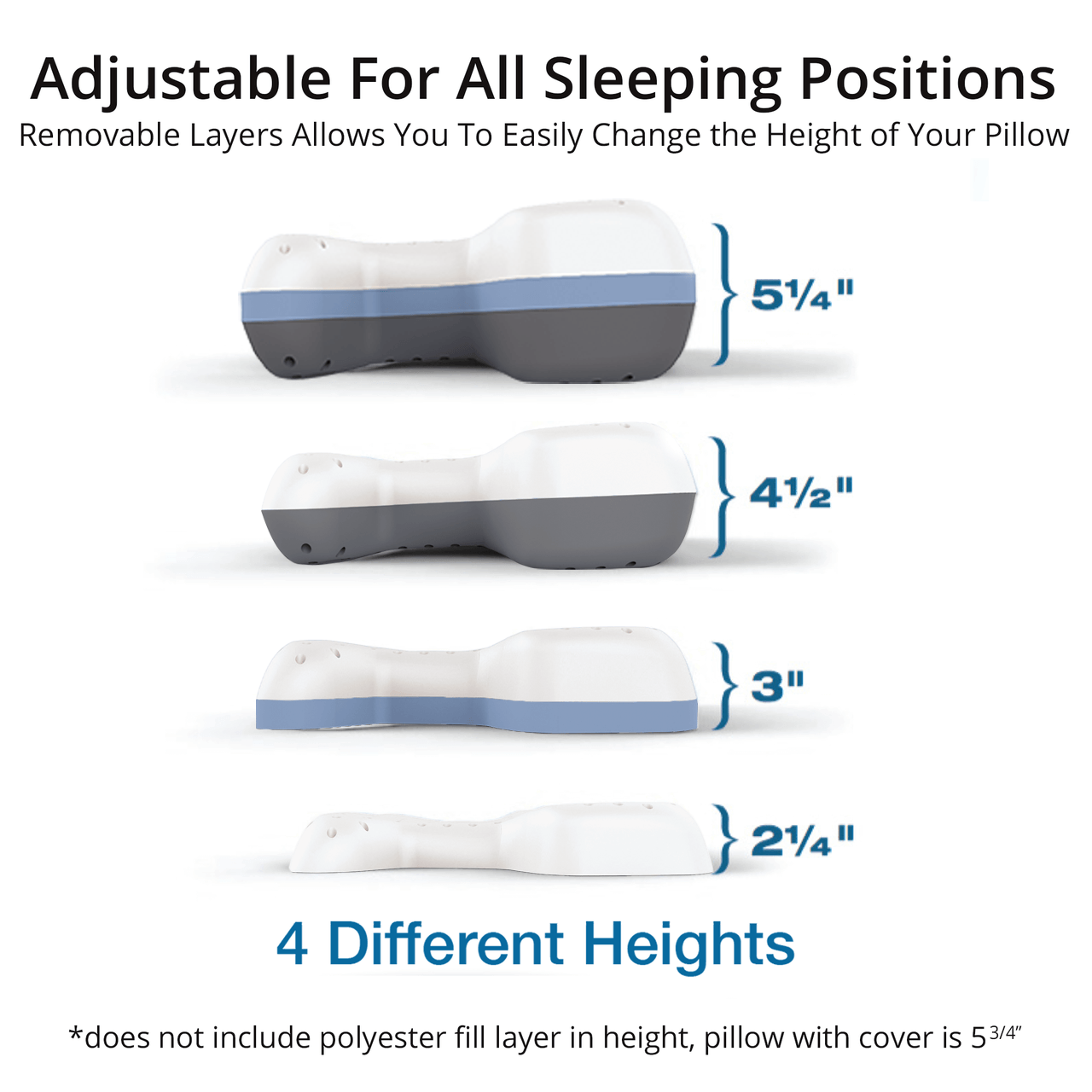 Image showing a pillow with adjustable heights for different sleeping positions.