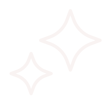 Two overlapping star-shaped sparkles on a white background.
