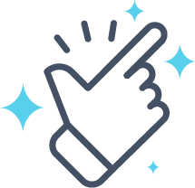 An icon of a hand snapping its fingers, with sparkles.