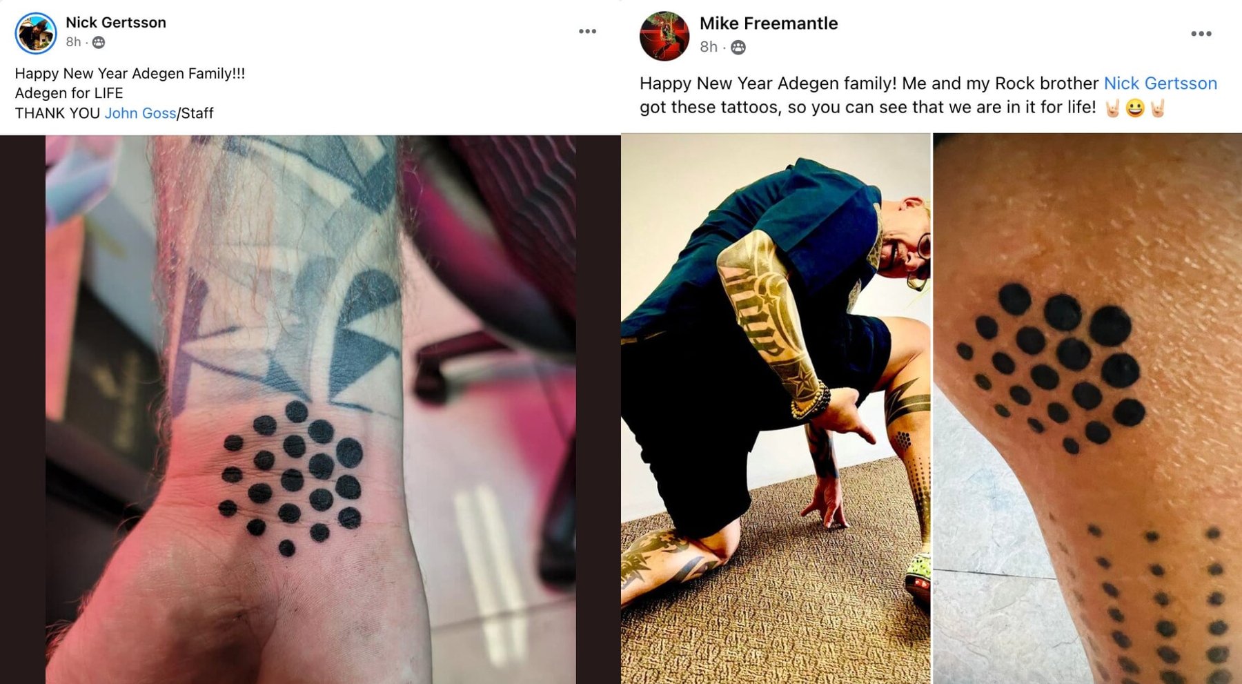 Community member with Adegen logo tattoo