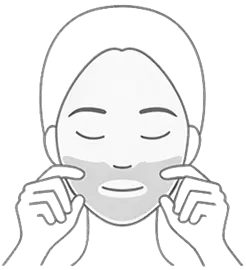 Illustration of a person applying a face mask, showing hands adjusting it.