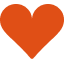 A red heart emoji on a white background.