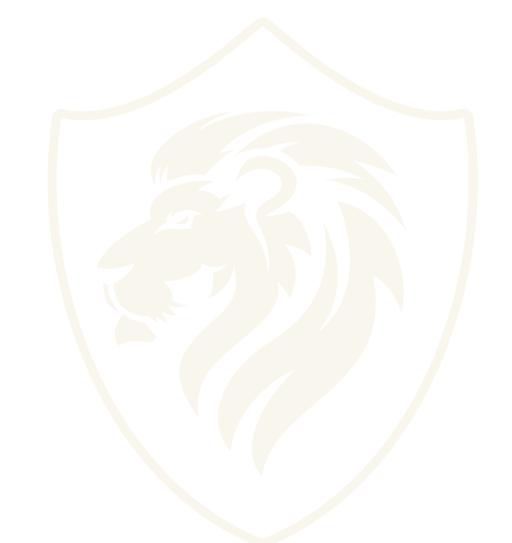 Yellow lion head silhouette on a green shield background.