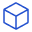 A blue, outlined, isometric cube icon.