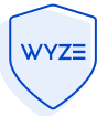 A blue and white shield logo with the word 'WYZE' inside.