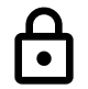 Simple black and white padlock icon.