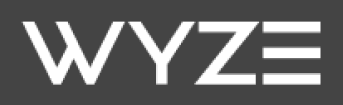 White 'WYZE' text on a dark gray background.