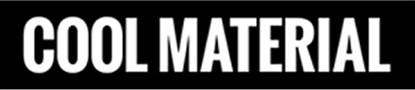The words 'COOL MATERIAL' in white, bold, capital letters on a black rectangular background.