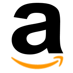 Black lowercase 'a' with an orange smile underneath.