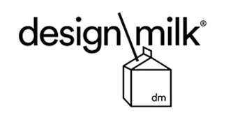 The Design Milk logo, featuring the words 'design milk' and an illustration of a milk carton.