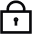 A simple black and white line-art icon of a closed padlock with a keyhole in the center.