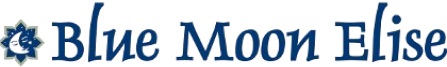 Logo with text 'Blue Moon Elise' and a star design on the left.