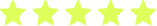 Five light green, blurry stars in a row on a white background.