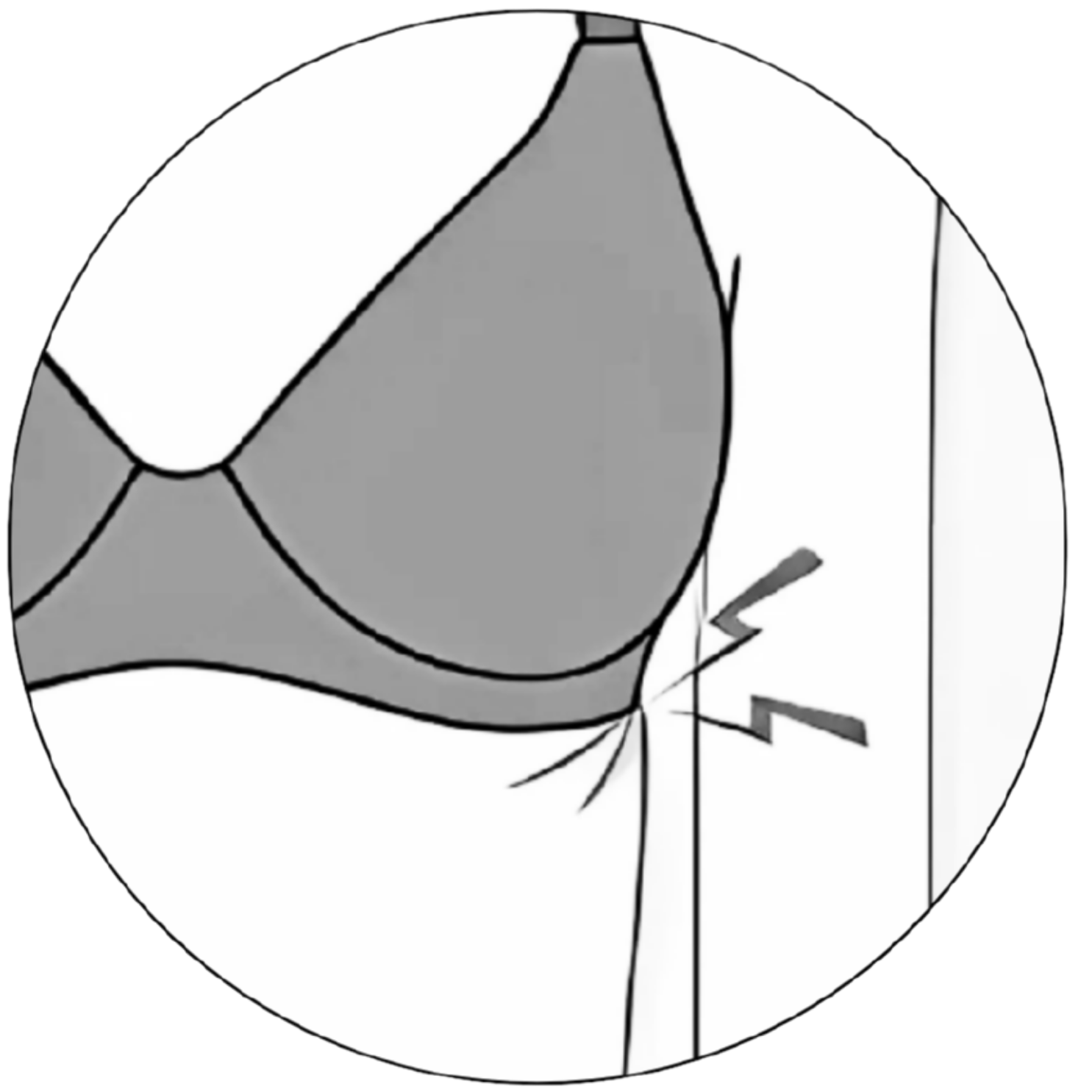 Illustration of a bra with emphasis on side support.