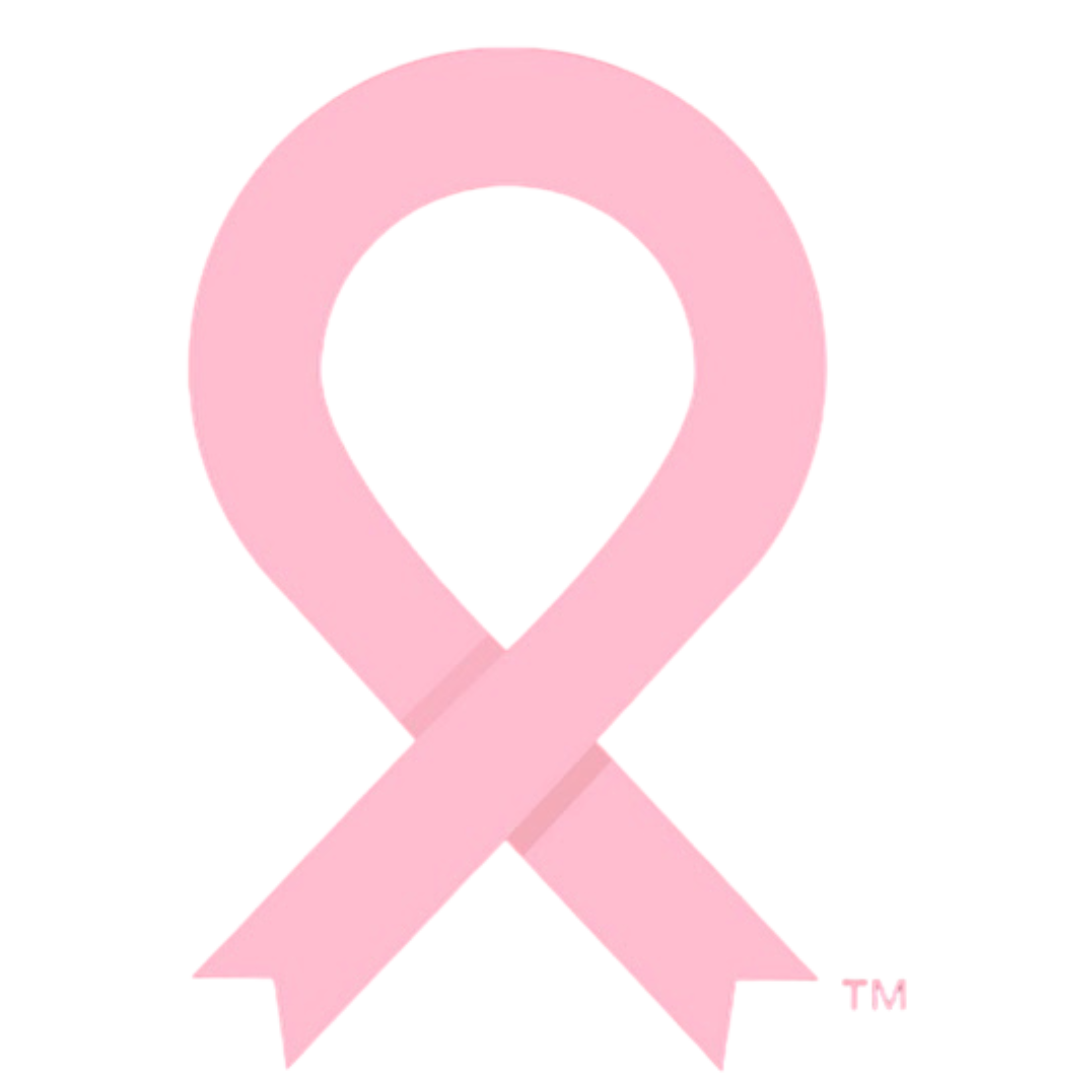 A pink ribbon on a black background.