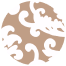 Brown and white floral pattern in a circular shape.
