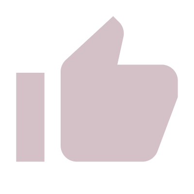A simple thumbs-up icon in a light purple color.