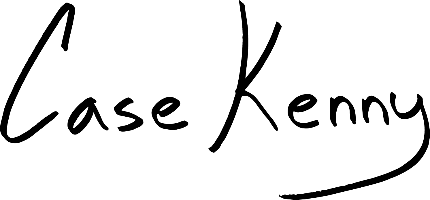 The name Case Kenny written in a black, handwritten script.