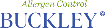Text logo: 'Allergen Control BUCKLEY®' in green and blue.