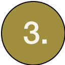 Gold circle with the number 3 in white.